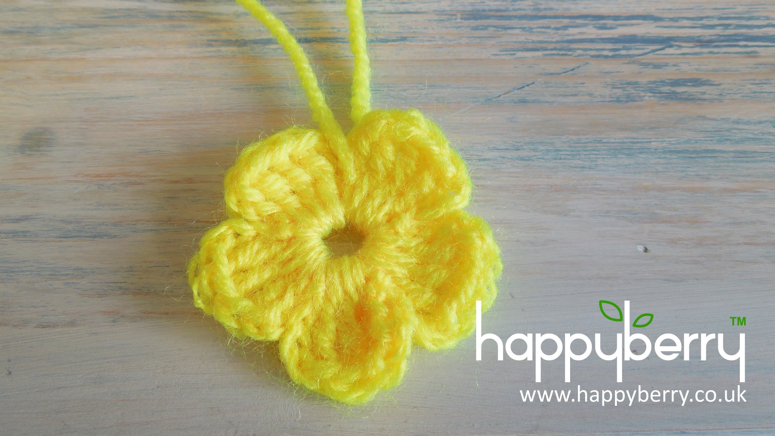 (crochet) How To - Crochet a Simple Flower version 2 - Absolute Beginners