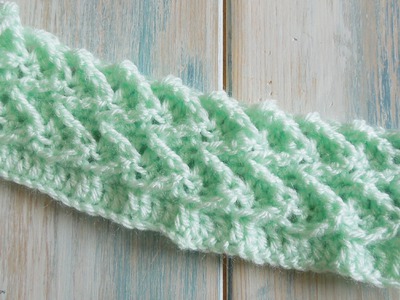 (crochet) How To Crochet the Raised Treble Diagonal Rib Stitch - Crochet Extras