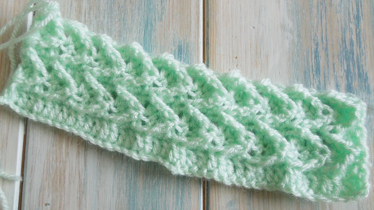 (crochet) How To Crochet the Raised Treble Diagonal Rib Stitch - Crochet Extras