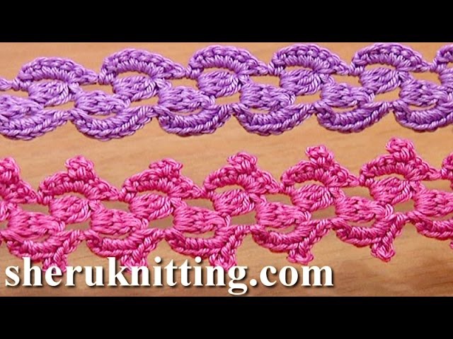 Crochet Lace Braid Ribbon Tape Tutorial 31 3-Double Crochet Cluster