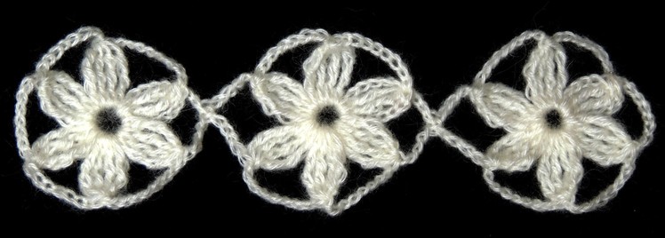 Crochet : Motivo Flores Entrelazadas