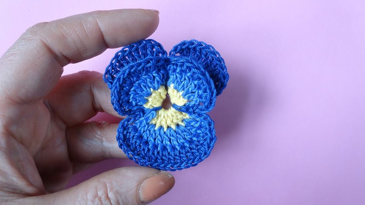 Crochet pansy Как вязать анютины глазки крючком Цветок 71