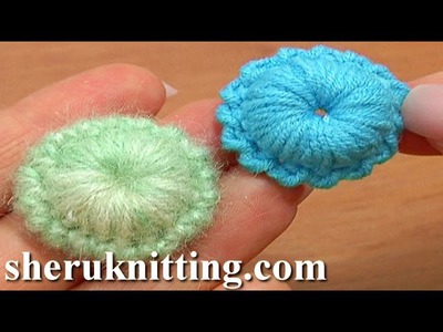 Crochet Puffy Round Button Tutorial 7 Reverse Single Crochet Trim