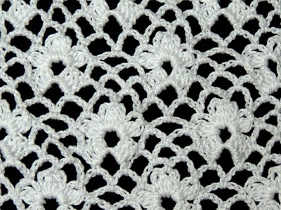 Crochet : Punto Enrejado con Flor.  Parte 1 de 2