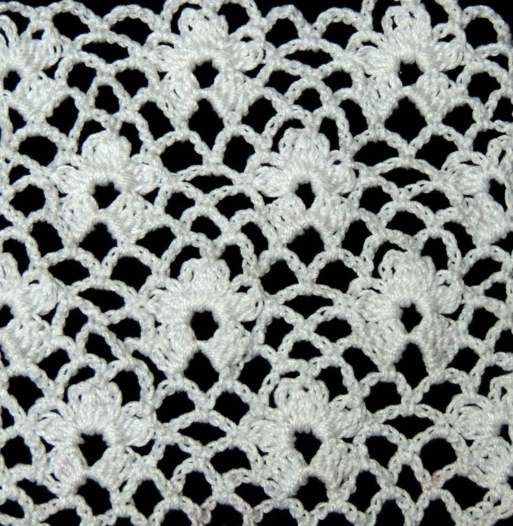 Crochet : Punto Enrejado con Flor.  Parte 1 de 2