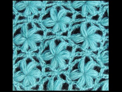 Crochet : Punto Flor Puff Rectangular