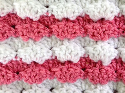 Crochet Stitch Puff Shells Changing Colors every other Row