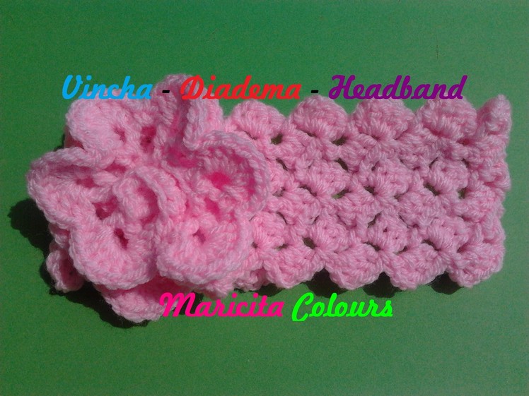 Crochet Tutorial Vincha Diadema "Ykita" Headband - Haarband Subtitles English & Deutsch