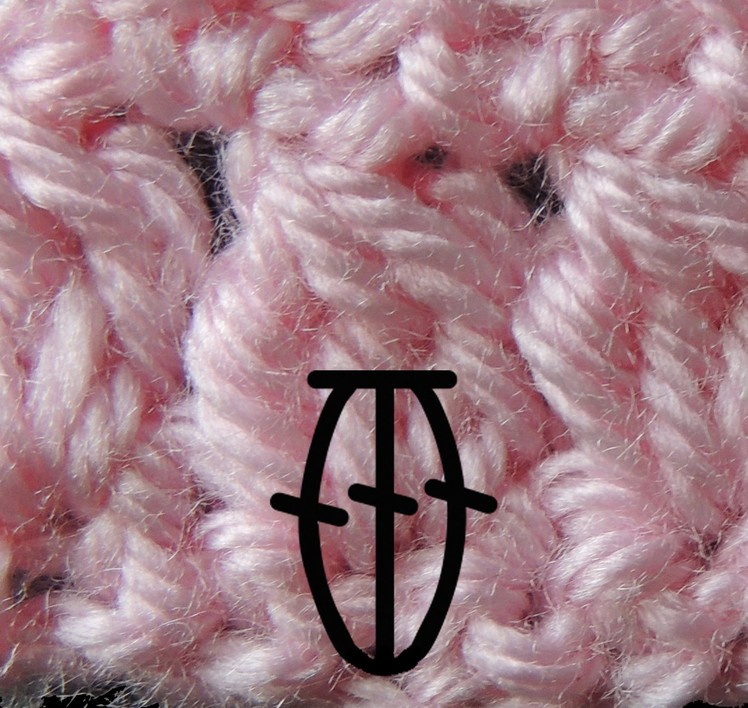 Curso Basico de Crochet : Tres puntos altos cerrados juntos en un mismo punto