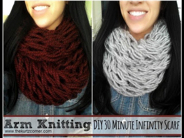 DIY Arm Knitting - 30 Minute Infinity Scarf