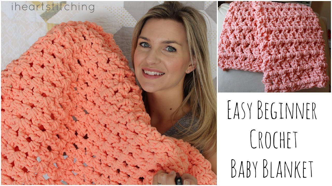 Easy Beginner Crochet Baby Blanket Tutorial