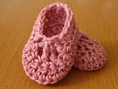 EASY crochet baby ballet slippers - dainty crochet baby booties. shoes