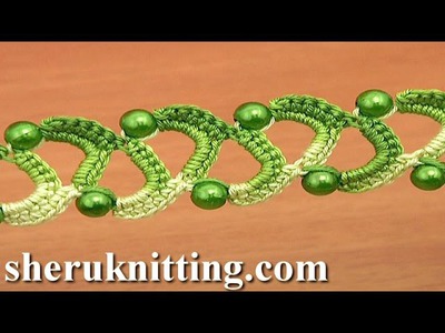 Easy to Crochet Two Side Flat Tape With Beads Tutorial 20