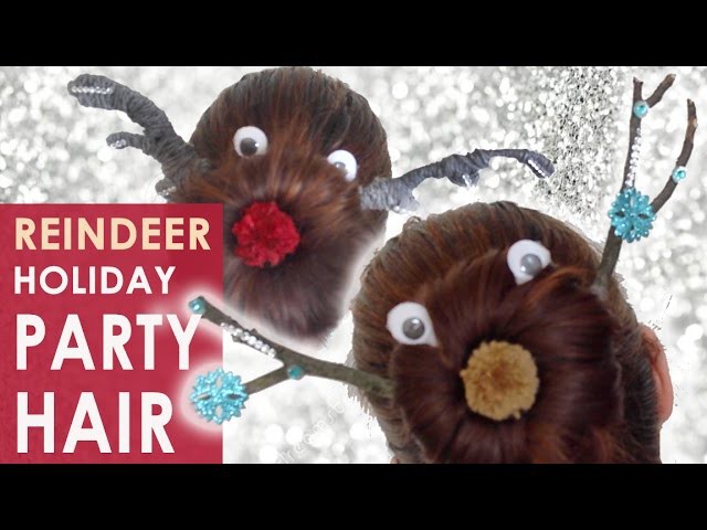 Holiday Party Hairstyle | Reindeer Sock Bun