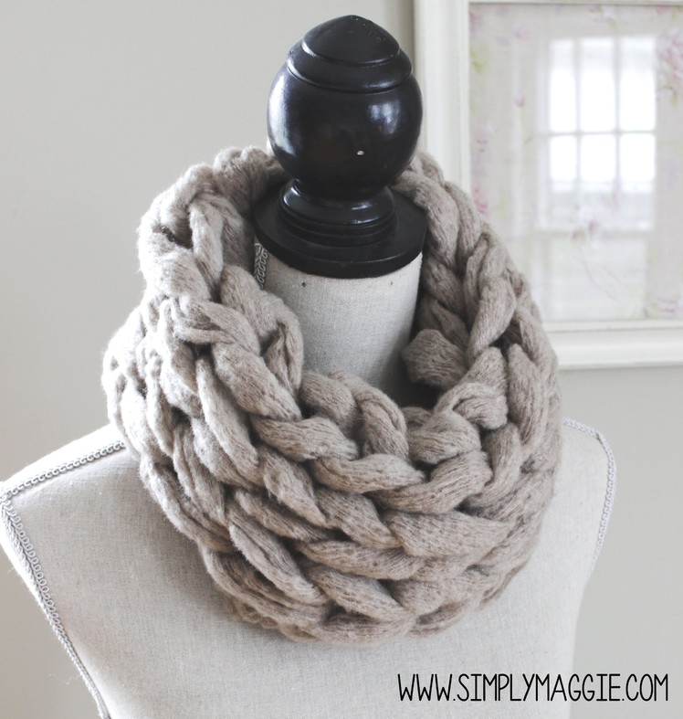 How to Arm Knit an Infinity Scarf in 15 Minutes - with Simply Maggie