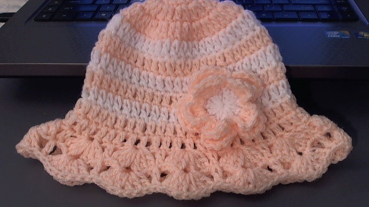 How to crochet baby . childs hat for summer (tambien en Espanol)