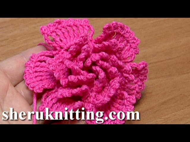 How To Crochet Big Petal Layered Flower Tutorial 34 Πλεκτό λουλουδάκι