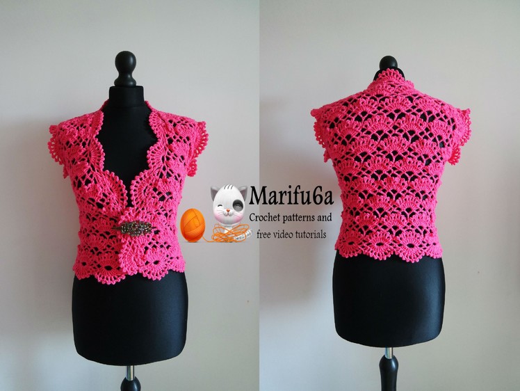 How to crochet elegant bolero shrug free tutorial pattern by marifu6a