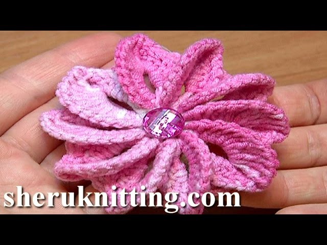 How To Crochet Flower Asymmetrical Petals Tutorial 43 Egzotyczny kwiatek