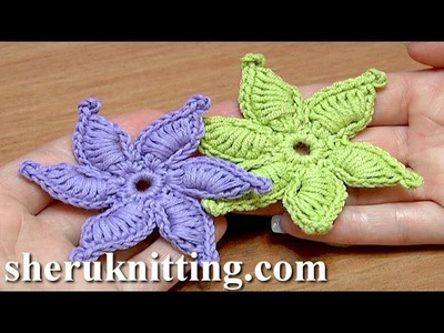 How To Crochet Flower Thick Petals With Picot Tutorial 45 Gwiazdka na szydełku