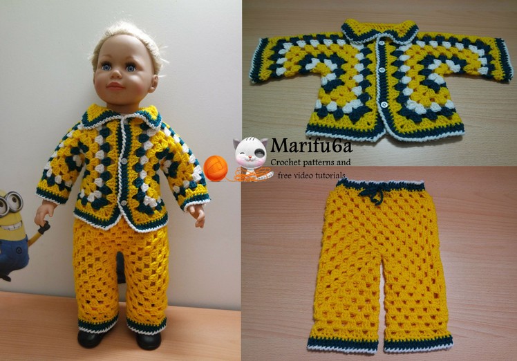 How to crochet for beginners baby costume jacket and pants free pattern tutorial by marifu6a