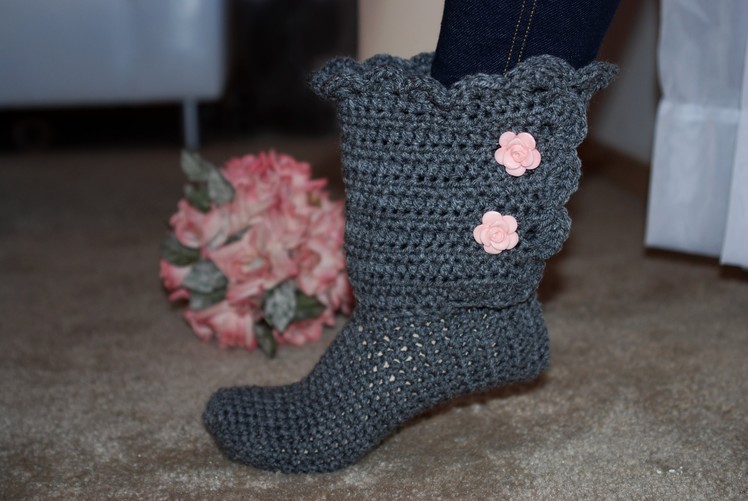 How To Crochet Glama's Fancy Bootie Slippers