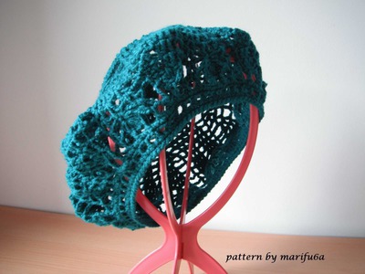 How to crochet lace beret free pattern tutorial