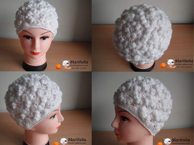 How to crochet puff hat free pattern tutorial by marifu6a