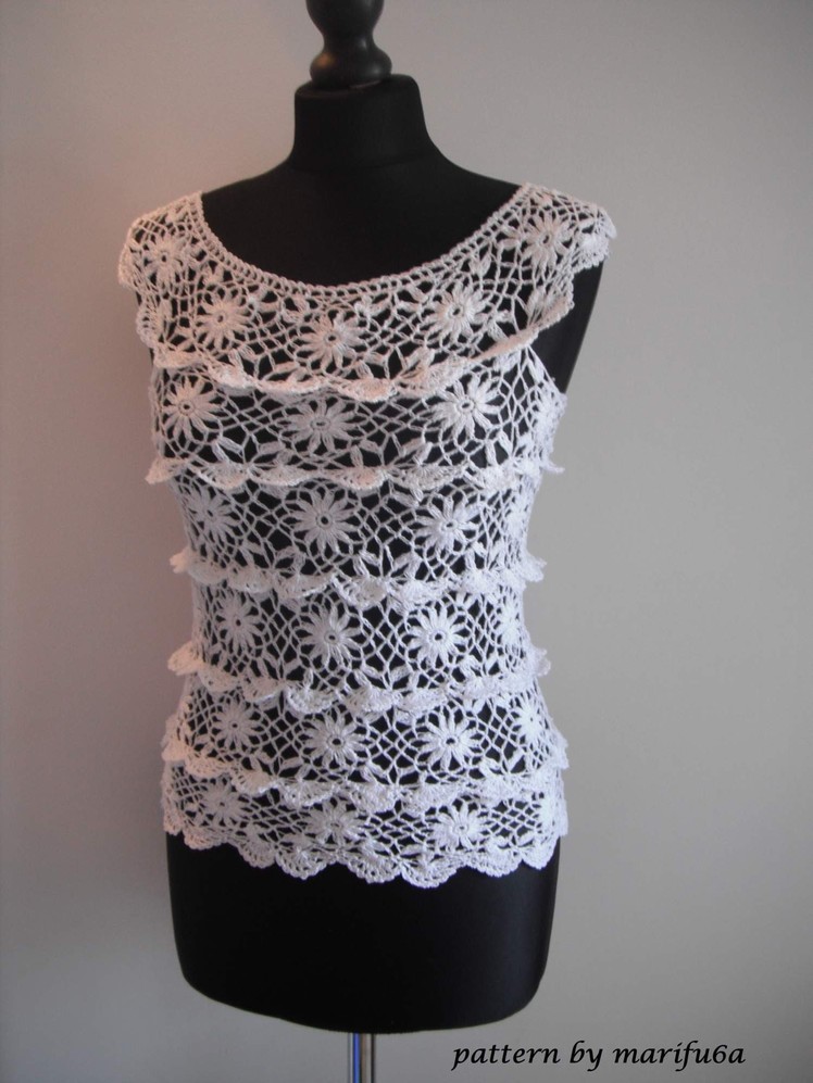How to crochet ruffle blouse by marifu6a free crochet pattern tutorial