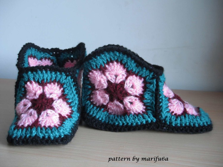 How to crochet slippers free pattern tutorial