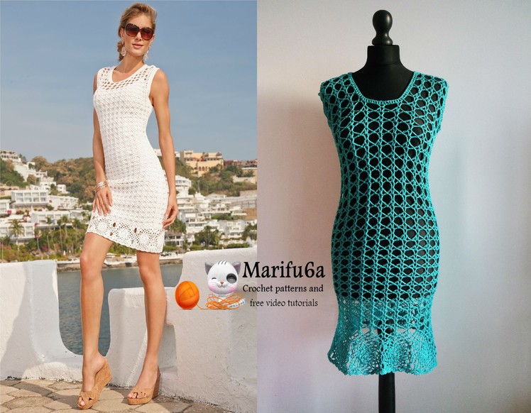 How to crochet summer dress tunic free tutorial pattern by marifu6a