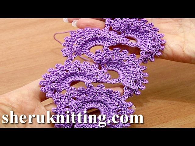 How to Crochet Tape Lace Tutorial 3 Part 2 of 2 Crochet Ribbon