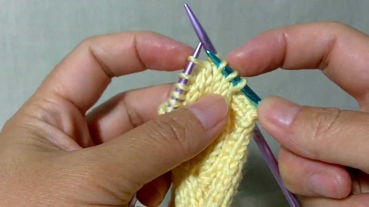 How to knit basic cables: T7F (Twist 7 Front)