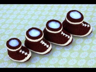 How to Knit Football Baby Booties Part 2