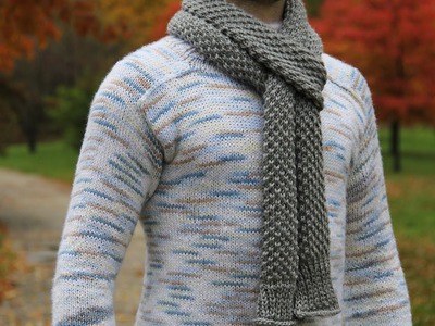 How to knit men's scarf - video tutorial with detailed instructions.