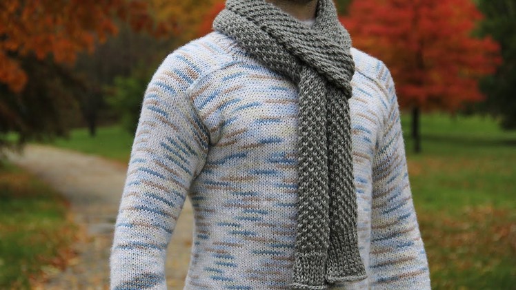 How to knit men's scarf - video tutorial with detailed instructions.