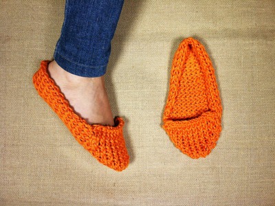 How to Loom Knit Slippers (DIY Tutorial)