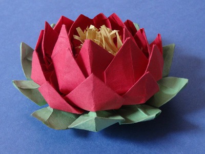 How to make 20 petal lotus with stamen( variation of origami lotus)