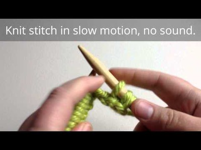 Knit stitch in slow motion (needles)