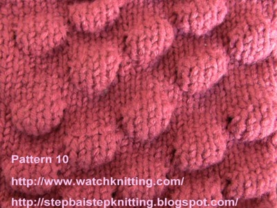 (Knob Stitch) - Embossed Patterns - Free Knitting Patterns Tutorial - Watch Knitting - pattern 10