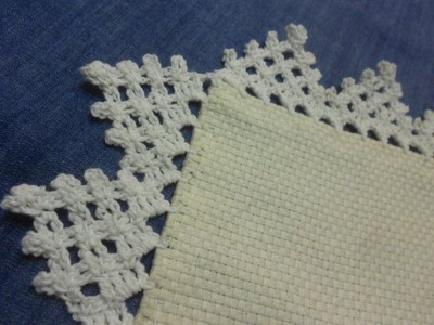 Orilla # 10 Triangulos Crochet facil en una sola vuelta