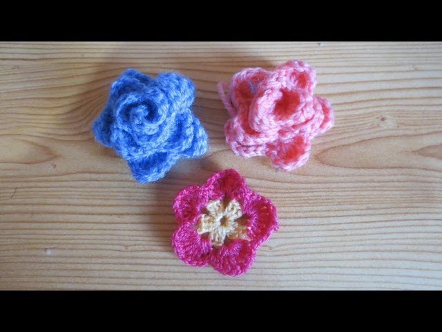 Rosa celeste de crochet