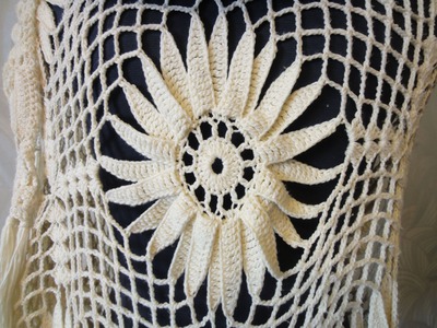 Шаль с цветком Ч 2 Shawl with large flower Crochet Р 2