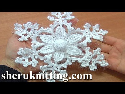 Snowflake Ornament Crochet Tutorial 8 Part 1 of 2 6-Petal Flower Center