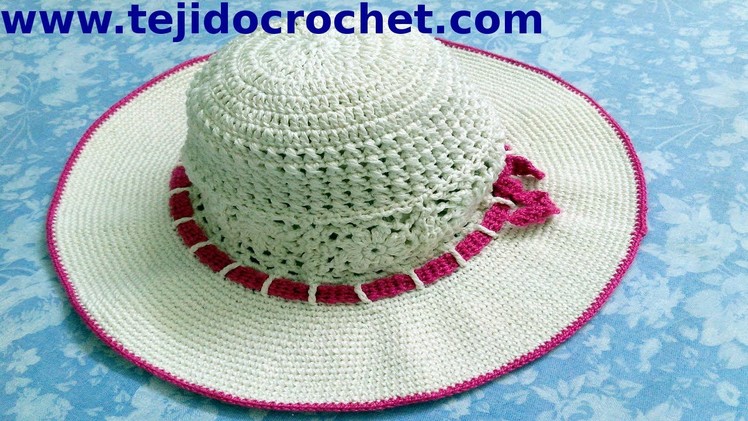 Sombrero playero en tejido crochet tutorial paso a paso.