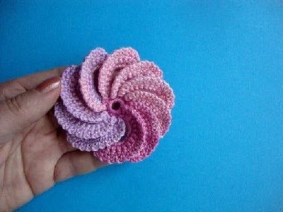 Спиральный цветок Вязание крючком Урок 22 Spiral crochet flower