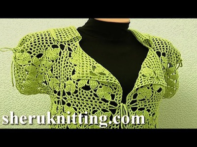 Square Motif Lady's Jacket Tutorial 11 Part 1 of 3 Crochet Square Motif Free Pattern