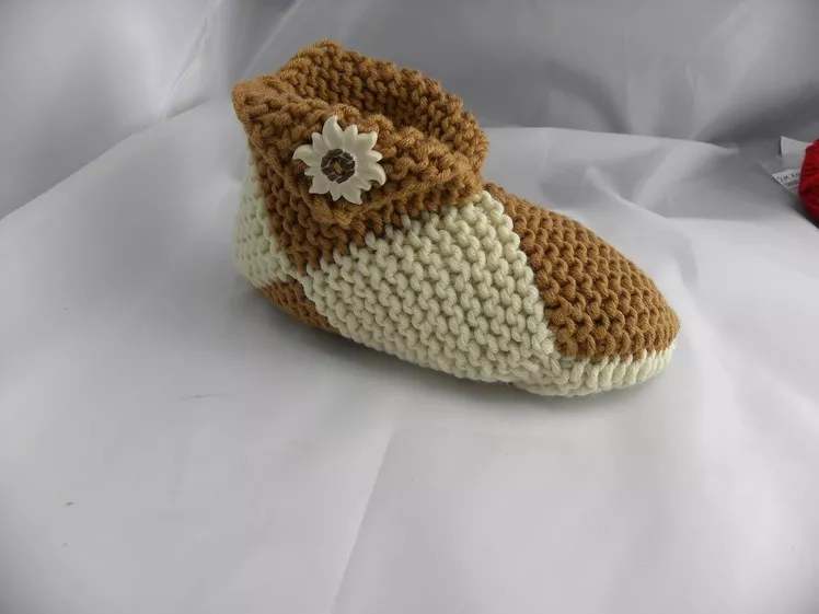 Stricken - Puschen - Patchwork -  aus hatnut XL 55 - Hausschuhe -