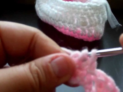 Tutorial-Crochet baby ballet booties (Part 2 and final)