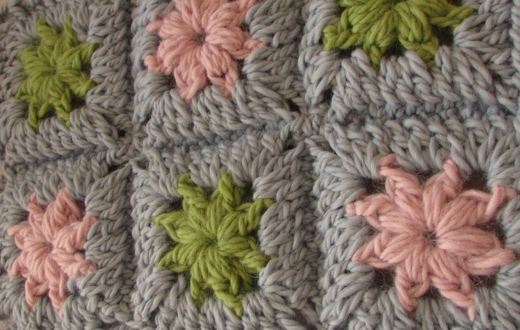 VERY EASY crochet chunky granny square - chunky baby blanket tutorial